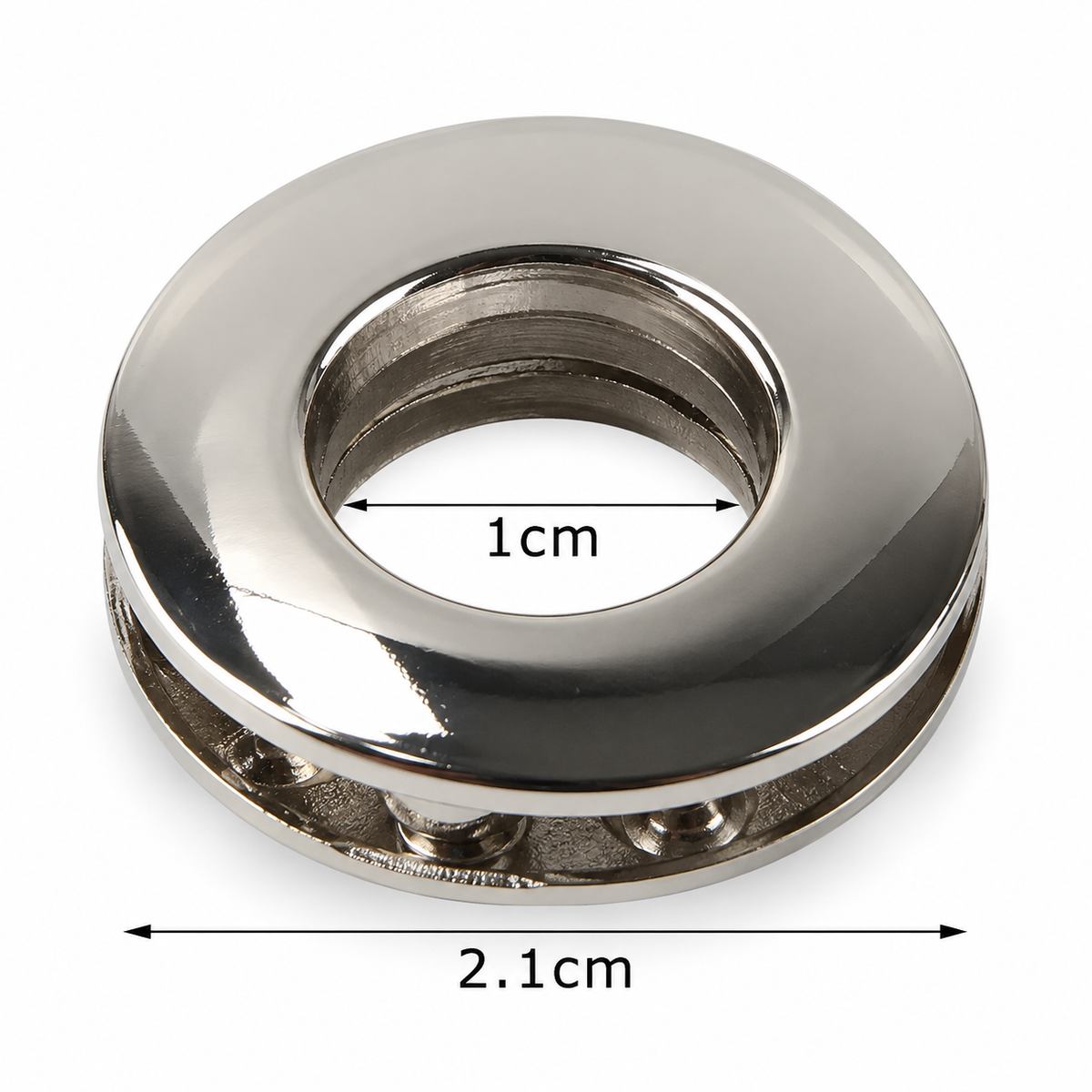 Occhiello Con Viti per Borse - MAF Accessories - Colore: 17577-01 - TONDO 21x10mm - ARGENTO - by LacariaRicami.Store