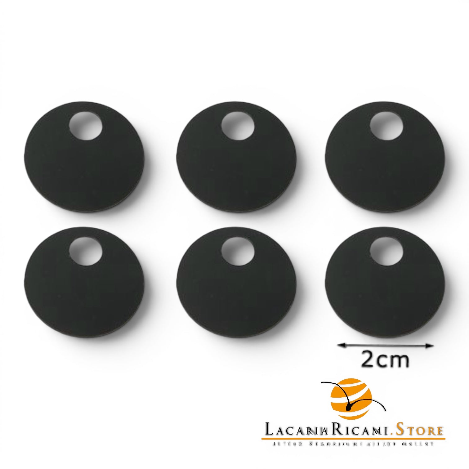PAILLETTES Tonde Grandi Lisce 20 mm - Colore: 46696 - NERO MADREPERLA - by LacariaRicami.Store