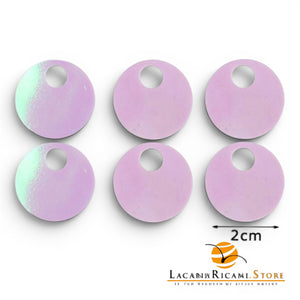 PAILLETTES Tonde Grandi Lisce 20 mm - Colore: 52673 - BIANCO MADREPERLA - by LacariaRicami.Store