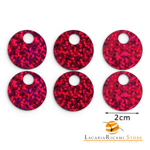 PAILLETTES Tonde Grandi Lisce 20 mm - Colore: 52796 - FUCSIA GLITTER - by LacariaRicami.Store