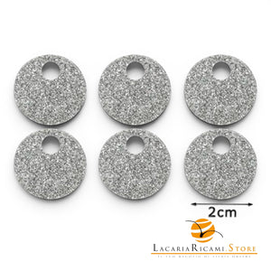 PAILLETTES Tonde Grandi Lisce 20 mm - Colore: 53540 - ARGENTO GLITTER - by LacariaRicami.Store