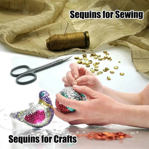 PAILLETTES Per Decorazioni, Piatte, Rotonde e Concave 5mm - 500Grammi - - LacariaRicami.Store