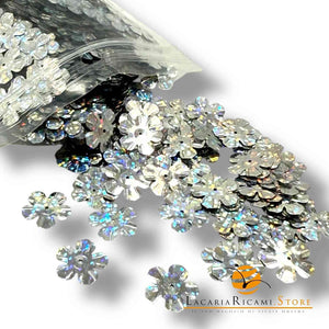 PAILLETTES Fiore 14 mm - Colore: ARGENTO - by LacariaRicami.Store