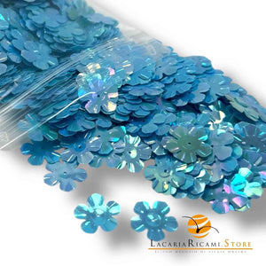 PAILLETTES Fiore 14 mm - Colore: AZZURRO - by LacariaRicami.Store