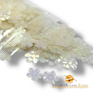 PAILLETTES Fiore 14 mm - Colore: BIANCO - by LacariaRicami.Store