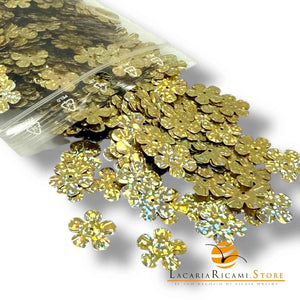 PAILLETTES Fiore 14 mm - Colore: ORO - by LacariaRicami.Store