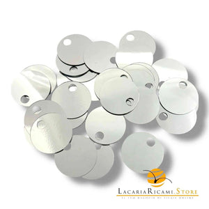 PAILLETTES Tonde Grandi Lisce 25 mm - Colore: 1 - ARGENTO - by LacariaRicami.Store
