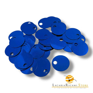 PAILLETTES Tonde Grandi Lisce 25 mm - Colore: 5 - BLU - by LacariaRicami.Store
