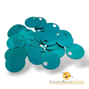 PAILLETTES Tonde Grandi Lisce 25 mm - Colore: M2259 - VERDE MARE - by LacariaRicami.Store