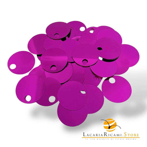 PAILLETTES Tonde Grandi Lisce 25 mm 8 - FUCSIA VIOLA - LacariaRicami.Store