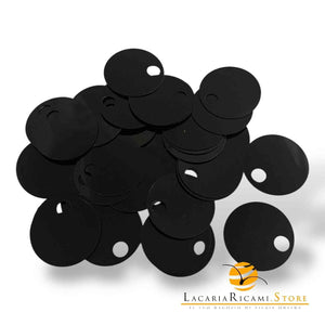 PAILLETTES Tonde Grandi Lisce 25 mm BLACK - NERO - LacariaRicami.Store