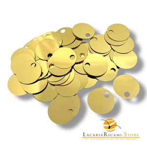 PAILLETTES Tonde Grandi Lisce 25 mm GOLDEN - ORO - LacariaRicami.Store