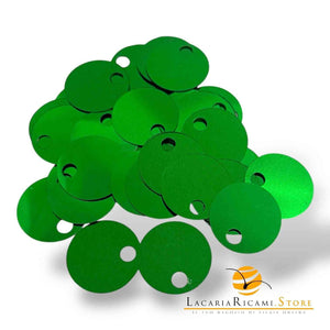 PAILLETTES Tonde Grandi Lisce 25 mm 4 - VERDE - LacariaRicami.Store
