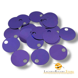 PAILLETTES Tonde Grandi Lisce 25 mm M2258 - VIOLA - LacariaRicami.Store
