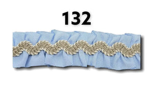 Passamaneria Doppia con Ondulina Bicolore - Colore: 132 - CELESTE - by LacariaRicami.Store