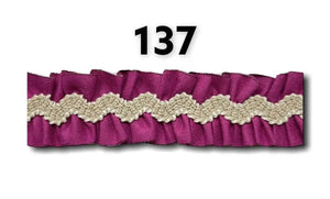 Passamaneria Doppia con Ondulina Bicolore - Colore: 137 - VIOLA - by LacariaRicami.Store