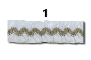Passamaneria Doppia con Ondulina Bicolore - Colore: 1 - BIANCO - by LacariaRicami.Store