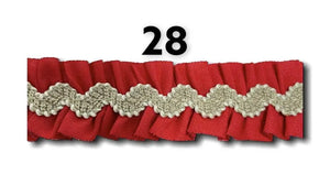 Passamaneria Doppia con Ondulina Bicolore - Colore: 28 - ROSSO - by LacariaRicami.Store