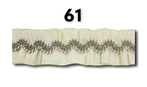 Passamaneria Doppia con Ondulina Bicolore - Colore: 61 - PANNA - by LacariaRicami.Store