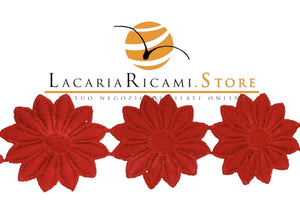Passamaneria FIORI 5 cm - Colore: 03 - ROSSO - by LacariaRicami.Store