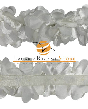 Passamaneria FIORI SATIN - Colore: 01 - BIANCO - by LacariaRicami.Store