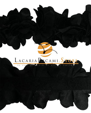 Passamaneria FIORI SATIN - Colore: 05 - NERO - by LacariaRicami.Store