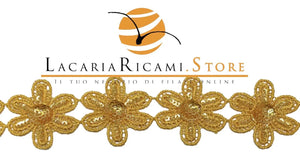 PASSAMANERIA fiori con paillettes 2,8 Cm | Lussuoso - - LacariaRicami.Store