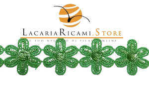 PASSAMANERIA fiori con paillettes 2,8 Cm | Lussuoso - - LacariaRicami.Store