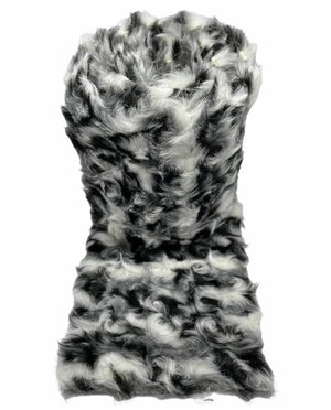 PELLICCIA ECOLOGICA 160X12 Cm - Colore: KING - BIANCA GRIGIA NERA - PELO CORTO - by LacariaRicami.Store