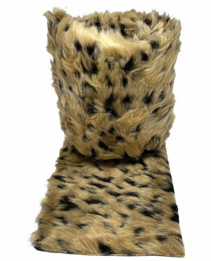 PELLICCIA ECOLOGICA 160X12 Cm - Colore: GHEPARD - MARRONE NERA - PELO CORTO - by LacariaRicami.Store