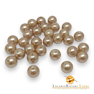 PERLE di Vetro - 10mm - Colore: 907 - TORTORA (30 perle 35 grammi) - by LacariaRicami.Store