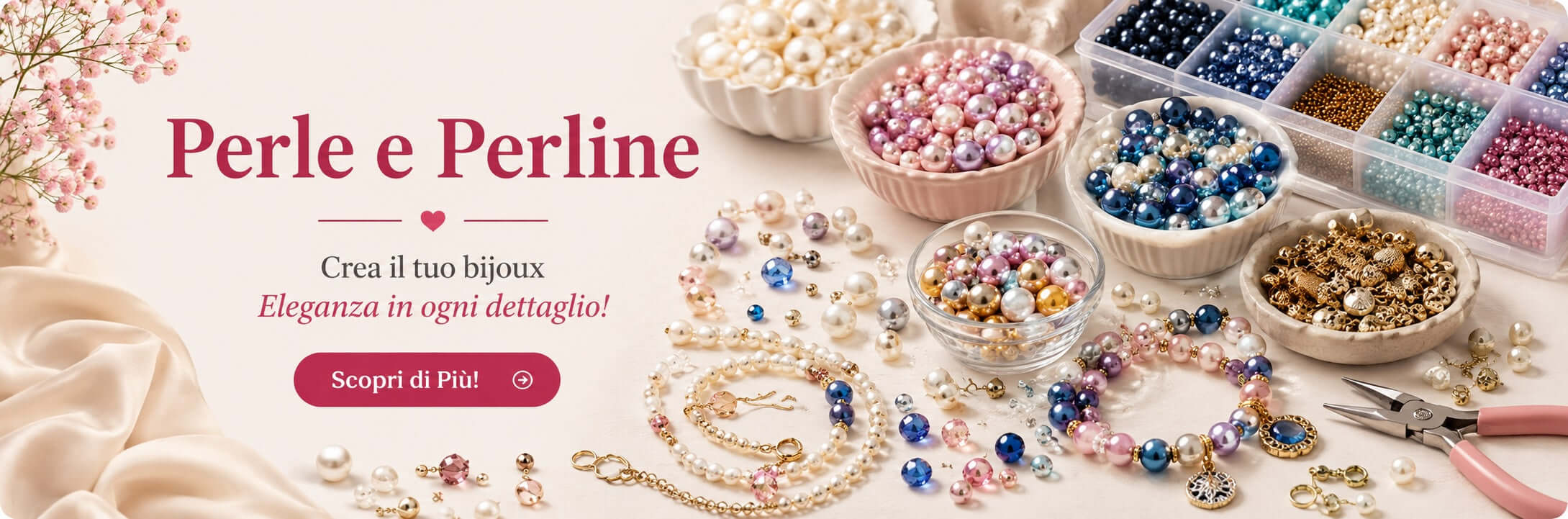 Perle e perline per bigiotteria e decorazioni handmade