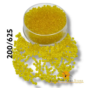 PERLINE Di Vetro (Corallini) 12/0 - 2mm 200 625 - GIALLO TRASPARENTE - LacariaRicami.Store