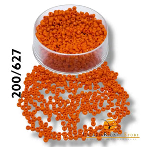 PERLINE Di Vetro (Corallini) 12/0 - 2mm 200 627 - ARANCIONE - LacariaRicami.Store