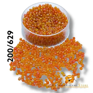 PERLINE Di Vetro (Corallini) 12/0 - 2mm 200 629 - ARANCIO MIX - LacariaRicami.Store