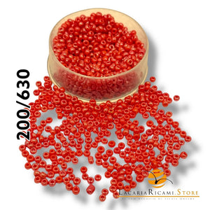 PERLINE Di Vetro (Corallini) 12/0 - 2mm - - LacariaRicami.Store