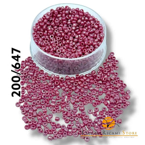 PERLINE Di Vetro (Corallini) 12/0 - 2mm 200 647 - FUCSIA SCURO - LacariaRicami.Store