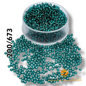 PERLINE Di Vetro (Corallini) 12/0 - 2mm 200 673 - VERDE SMERALDO - LacariaRicami.Store