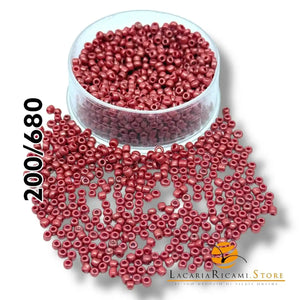 PERLINE Di Vetro (Corallini) 12/0 - 2mm 200 680 - MATTONE - LacariaRicami.Store