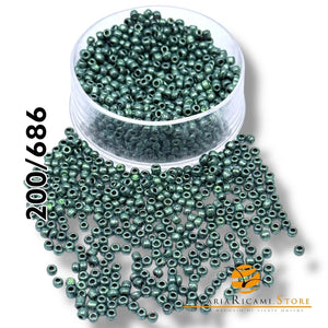 PERLINE Di Vetro (Corallini) 12/0 - 2mm - - LacariaRicami.Store