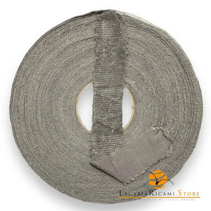 FETTUCCIA in Pizze di Velluto - Colore: GRIGIO RIGHE STRETTE velluto (200 Grammi) - by LacariaRicami.Store