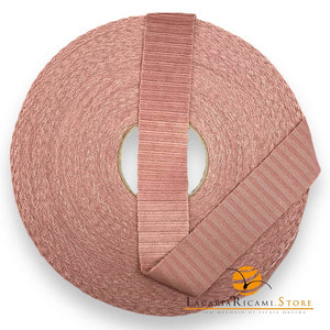 FETTUCCIA in Pizze di Velluto - Colore: ROSA ANTICO RIGHE LARGHE velluto (390 Grammi) - by LacariaRicami.Store