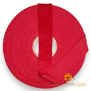 FETTUCCIA in Pizze di Velluto - Colore: ROSSO FRAGOLA RIGHE STRETTE velluto (440 Grammi) - by LacariaRicami.Store