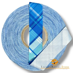 FETTUCCIA in Pizze di Lycra - Colore: SCOZZESE BLU licra (190 Grammi) - by LacariaRicami.Store