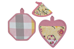 SET PRESINE CALISE' - Preziosa Home - Colore: SET CALISE S01 - 04 ROSA SCURO GIALLO - by LacariaRicami.Store