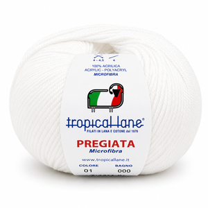MICROFIBRA Pregiata - Tropical Lane - Colore: 01 - BIANCO - by LacariaRicami.Store