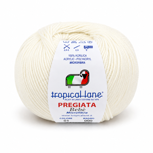 MICROFIBRA Pregiata Bebè - Tropical Lane - Colore: 01 - BIANCO - by LacariaRicami.Store
