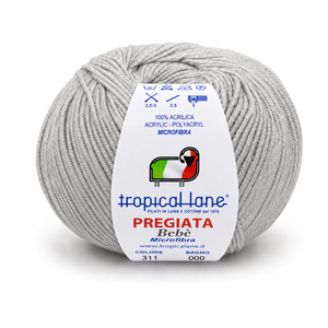MICROFIBRA Pregiata Bebè - Tropical Lane - Colore: 311 - GRIGIO CHIARO - by LacariaRicami.Store