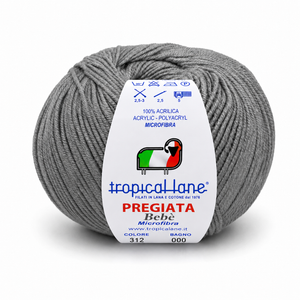 MICROFIBRA Pregiata Bebè - Tropical Lane - Colore: 312 - GRIGIO - by LacariaRicami.Store