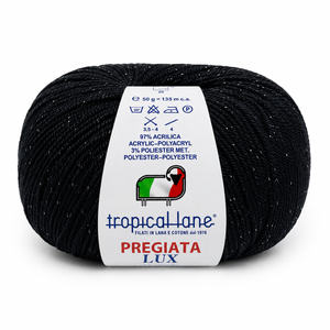 MICROFIBRA Pregiata Lux - Tropical Lane - Colore: 402 - NERO LUREX NERO - by LacariaRicami.Store